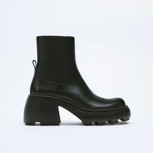ZARA LUG SOLE LEATHER ANKLE BOOTS